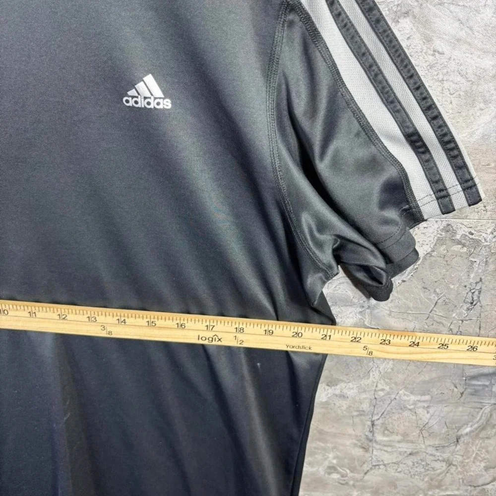 Adidas Climalite T Shirt Mens Large Gray Short Sleeve Crew Neck Athletic Running
